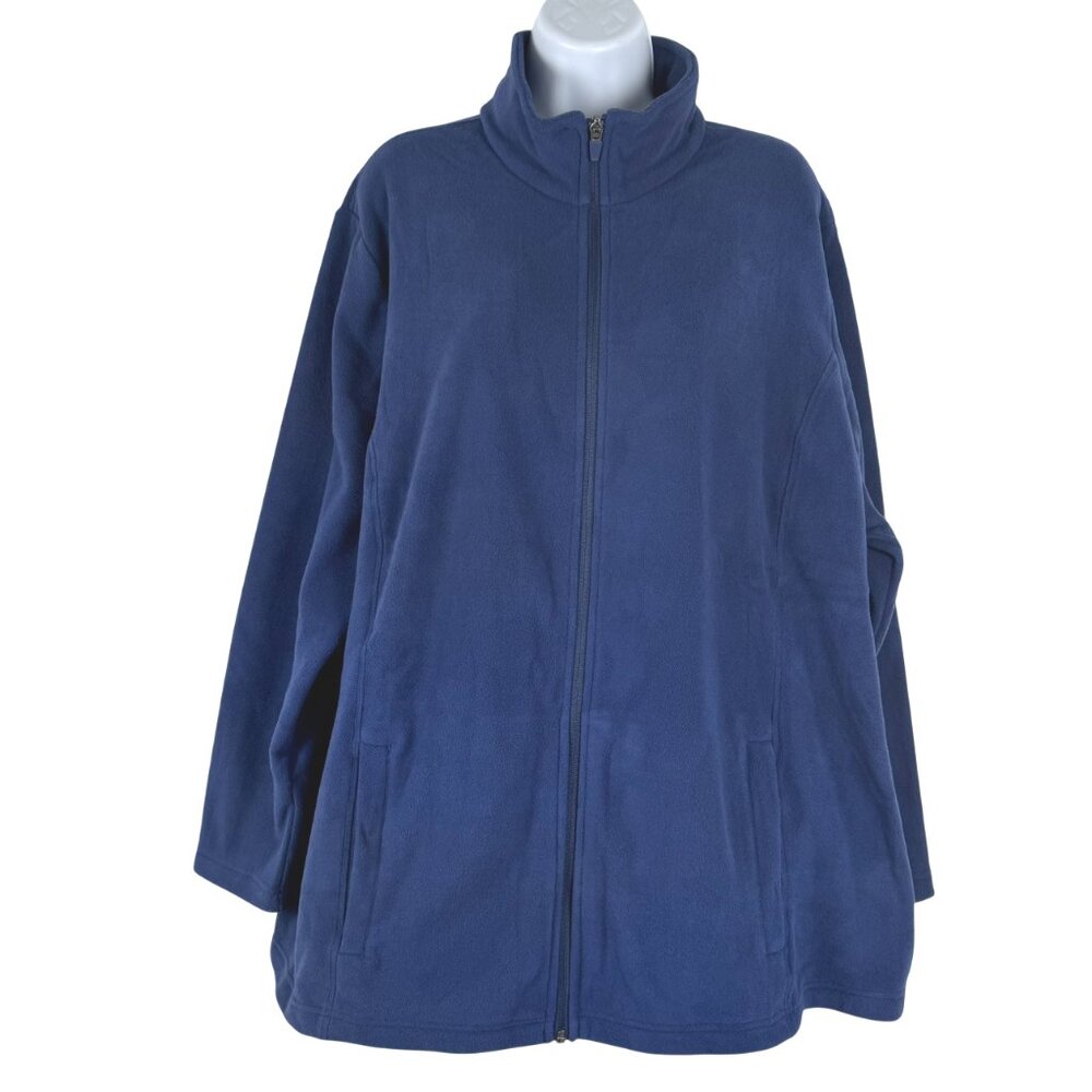 Lands' End‎ Anyweather Fleece Full Zip Jacket Womens 2X Blue NWOT CJ-2334
